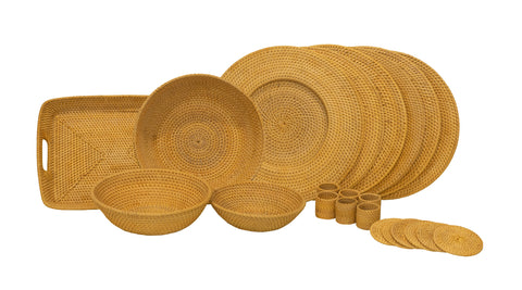 Rattan Dining Table Set by Riani Rattan