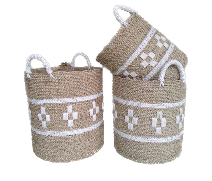 Seagrass Round Basket with Set of 3 by Maryani Craft