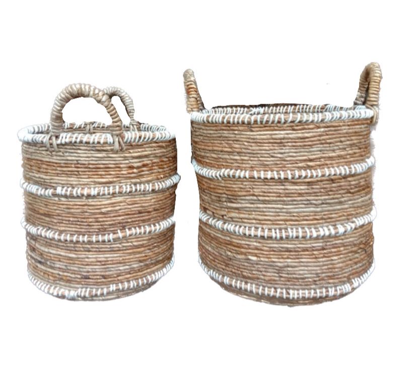Banana Rounded Basket Set of 2 by Maryani Craft