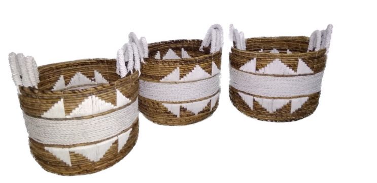 Banana Round Basket Set of 3 by Maryani Craft
