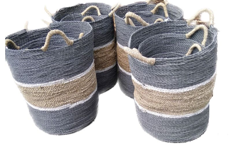 Raffia Round Basket Set of 3 by Maryani Craft