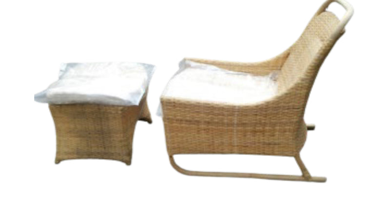 Rattan Chair with Ottom by Permatani