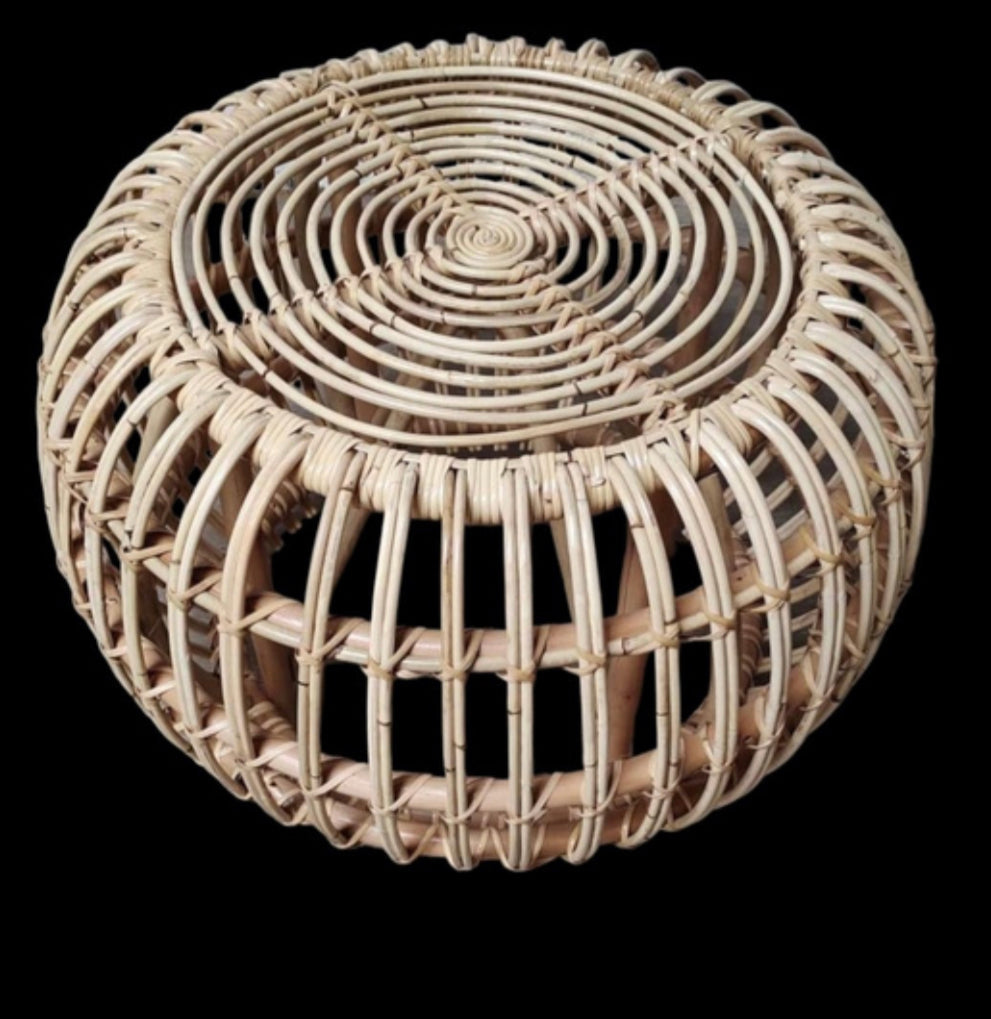 Round Rattan Table by KPPUI