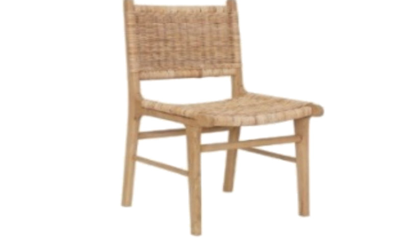 Teakwood Chair with Natural Rattan Webbing by Permatani