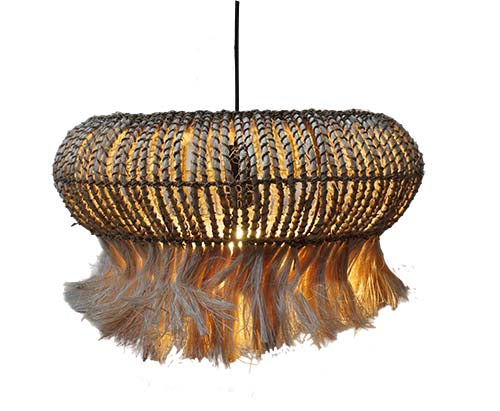 Arupadhatu Abaca Hanging Lamp by Palem Craft