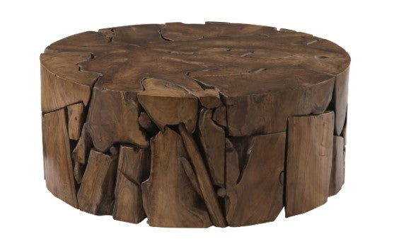 Chunk Teak Root Coffee Table Round by Atharia Art