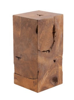 Teak Slice Pedestal Square by Atharia Art