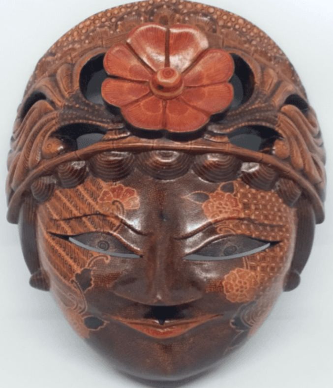 Finely Carved Flower Mask by Manunggal