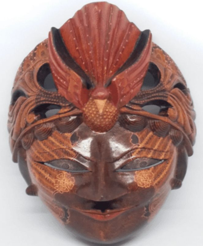 Finely Carved Peacock Mask by Manunggal