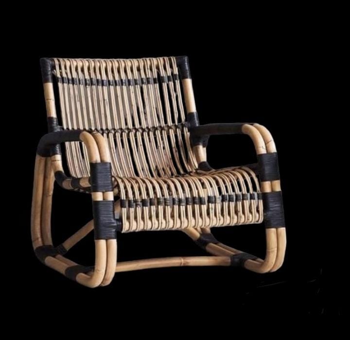 Aesthetic Rattan Chair with Black Trim by KPPUI