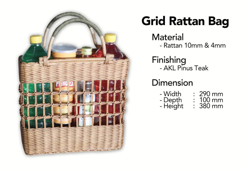 Grid Rattan Bag